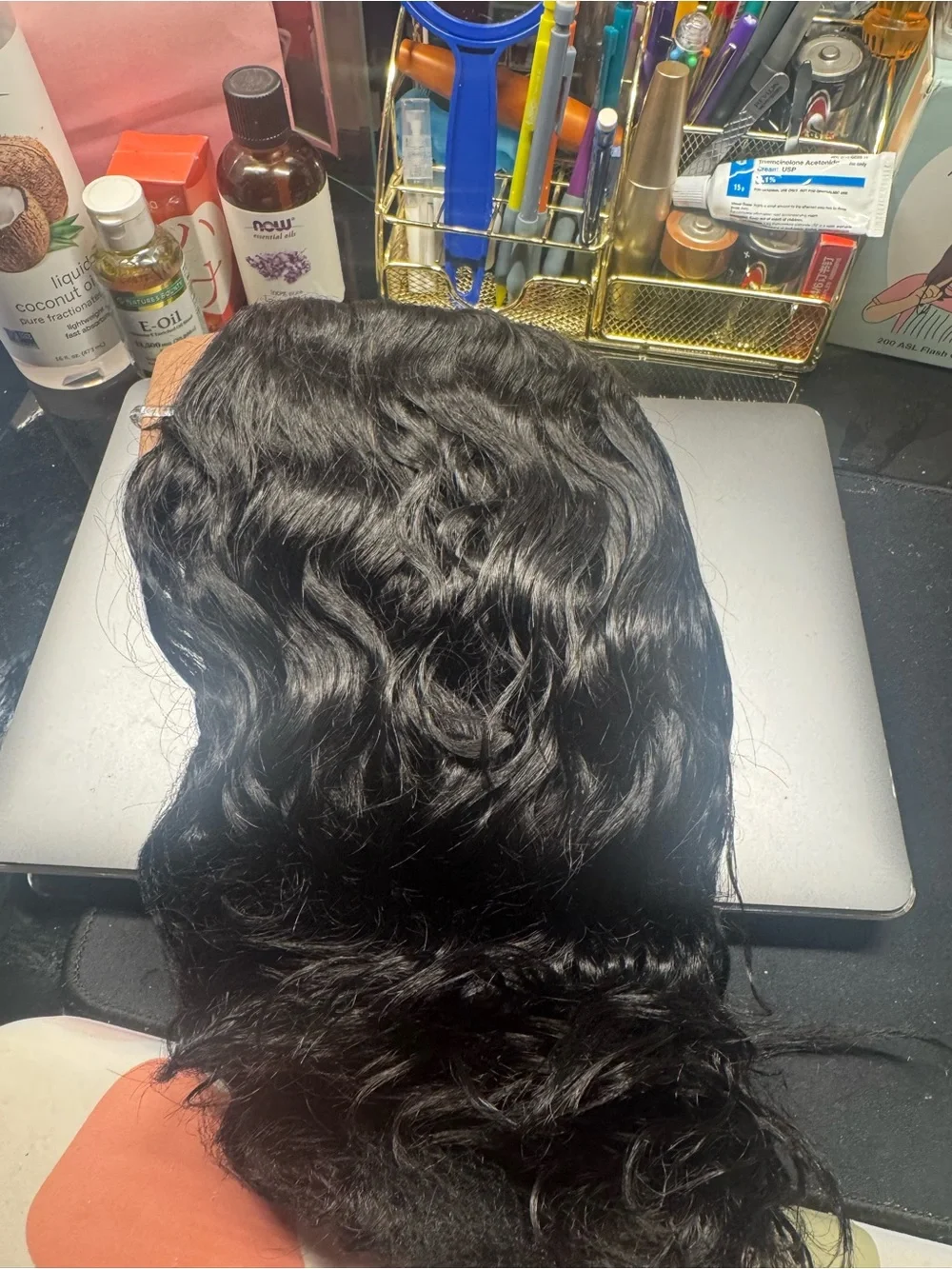 Premium Black Curly Women's Wig - Natural Finish